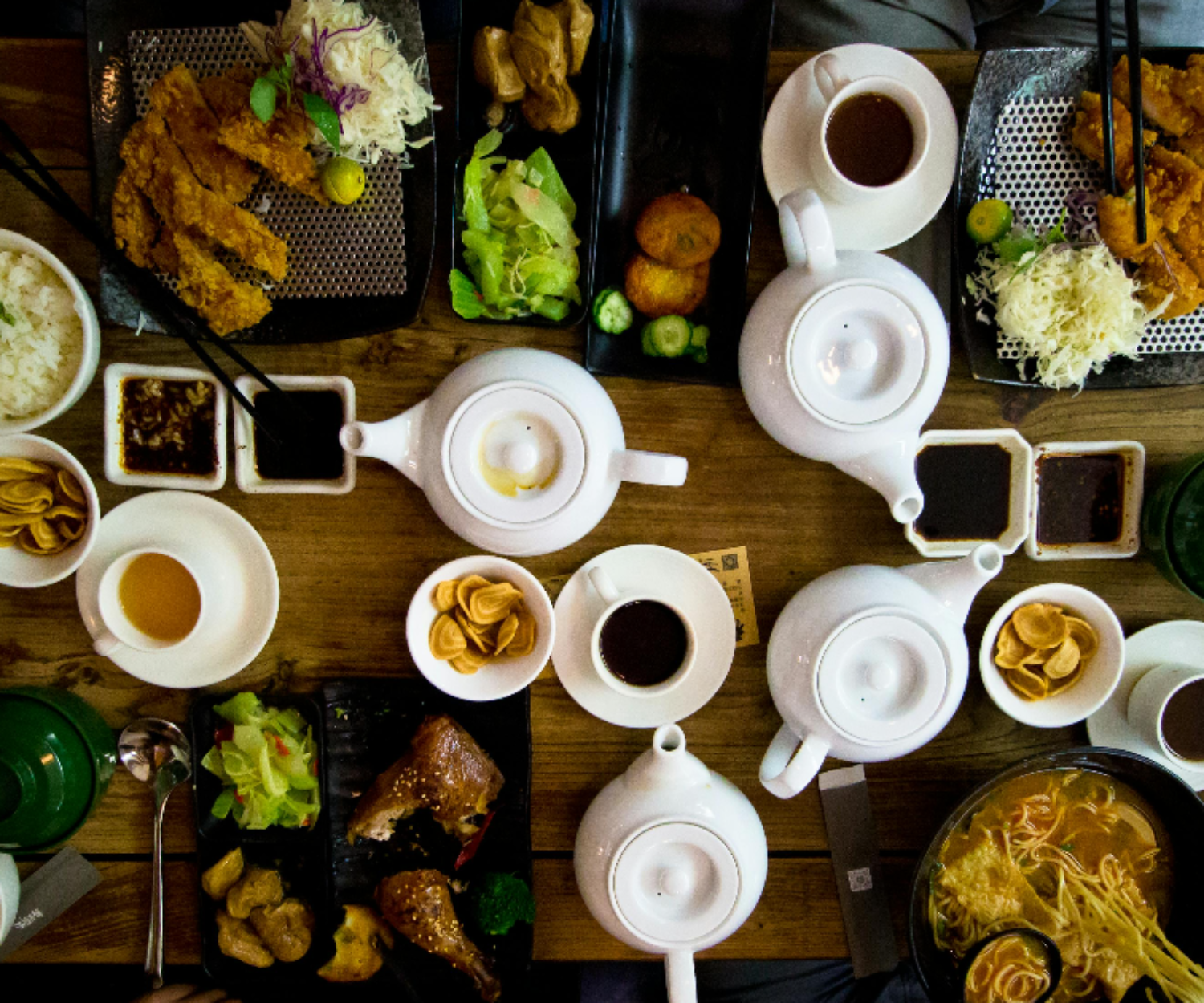 a table with food on it